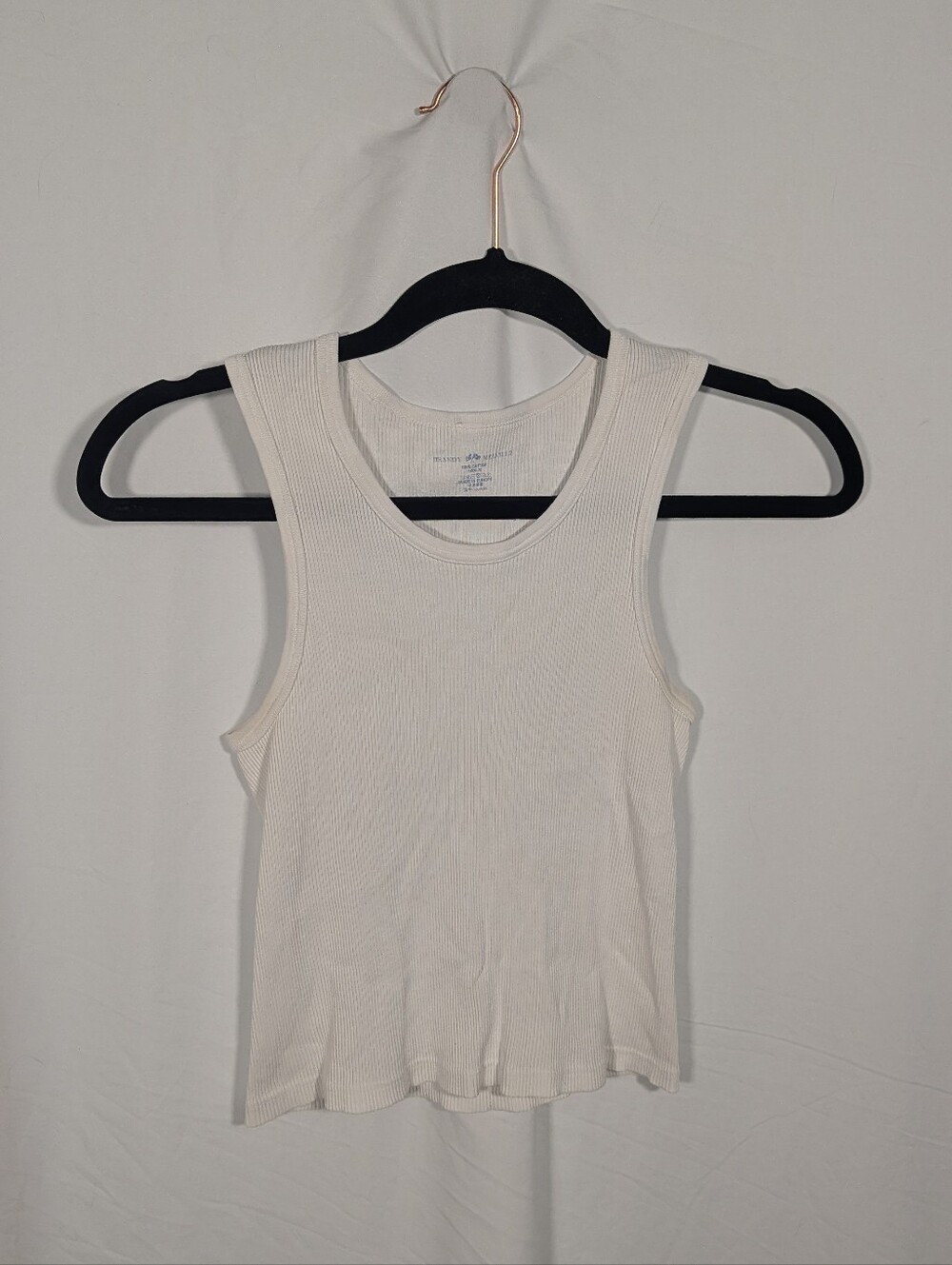 Brandy Melville Cream Ribbed Tank Top